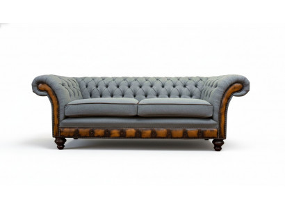 Luxury three-seater modern couch furniture gray sofas fabric textile upholstery