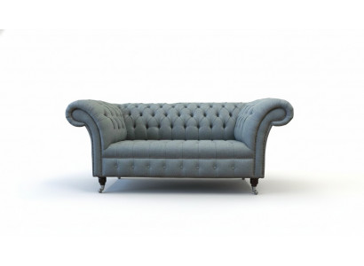Chesterfield office seating furniture setting sofa couch 2-seater textile gray