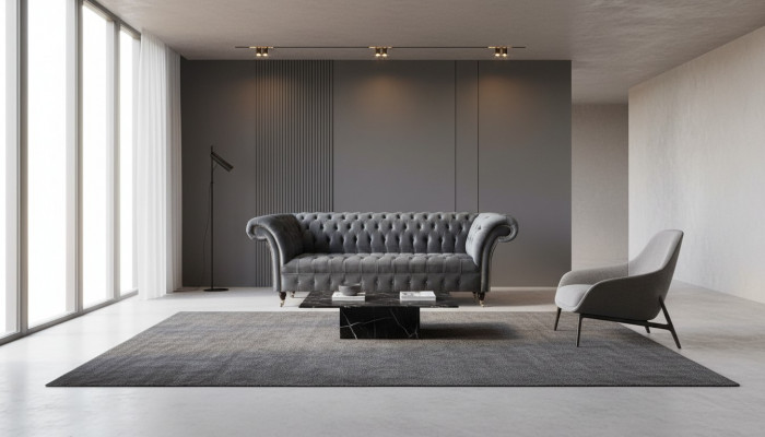 Chesterfield 3-seater design sofa upholstered sofas couches fabric three-seater