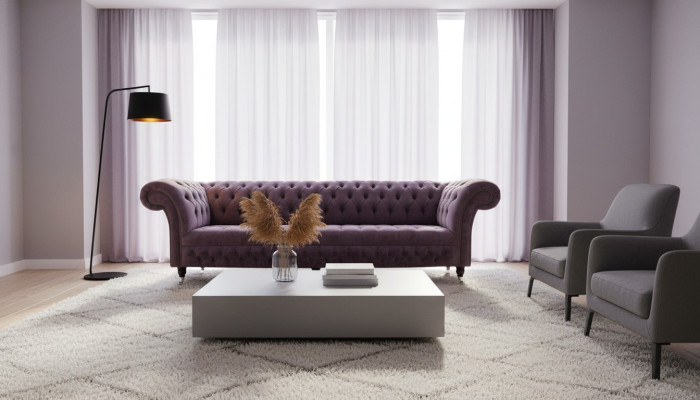 Design sofa 4-seater couch upholstery luxury textile sofas Chesterfield