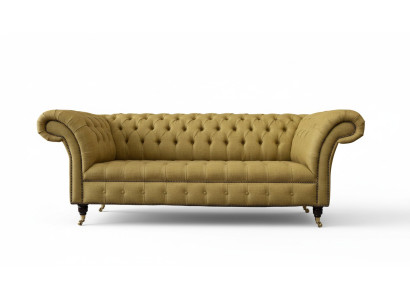Chesterfield Three-Seater Luxury Sofa 3 Seat Sofas Seating Design Couch Furniture Beige