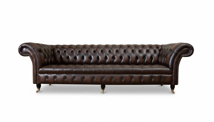 Chesterfield 4 Seater Leather Living Room Design Sofa Furniture New