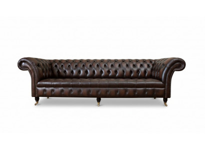 Chesterfield 4 Seater Leather Living Room Design Sofa Furniture New