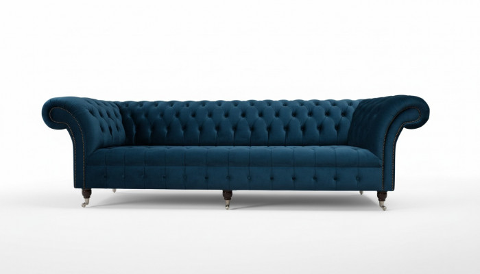 Design sofa Chesterfield upholstery modern textile fabric 4-seater sleeper