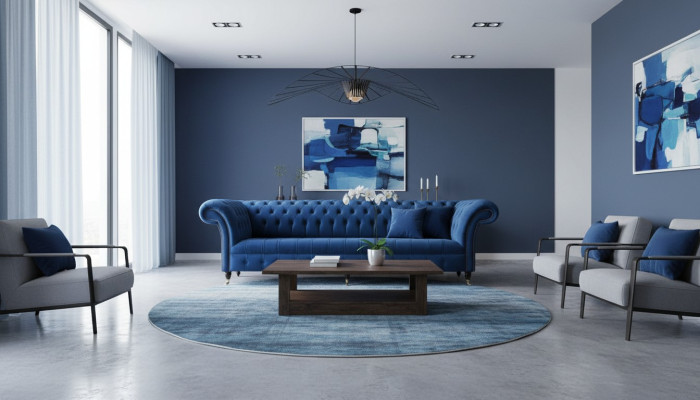 Chesterfield Big Sofa Couch Textile Velvet Upholstery Sofas 4-Seater Couches