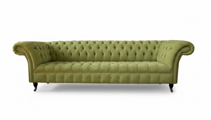 Chesterfield Green Couch Sofa Upholstery 4-Seater Couches Seating Sofas New