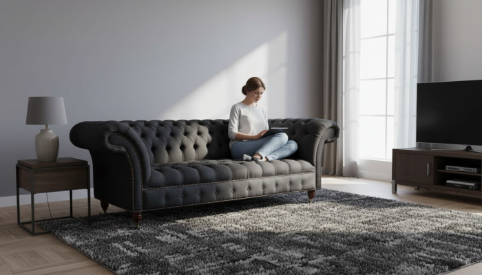 Chesterfield three-seater sofa 3-seater couch upholstered couches design textile