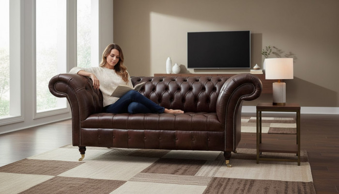 Sofa Couch Chesterfield Upholstered Sofas 2 Seater Leather Textile Lounge New
