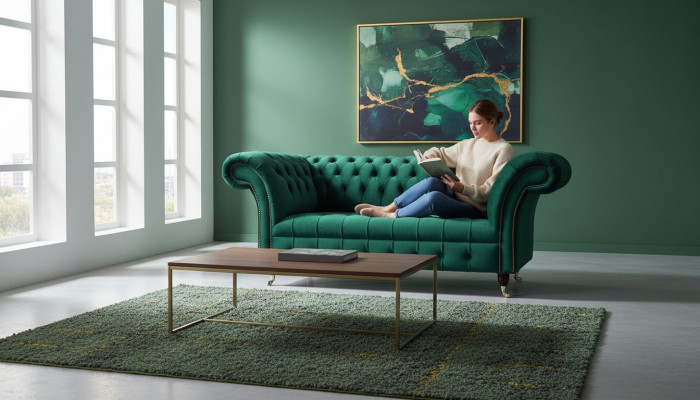 Chesterfield two-seater sofa 2-seater design sofas upholstery modern seat fabric