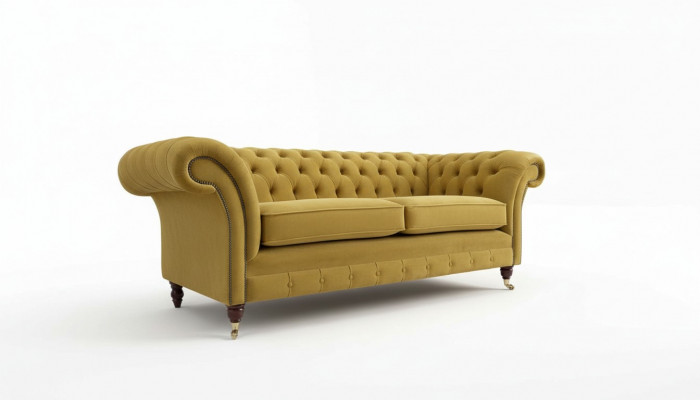 Chesterfield Sofa 3 Seat Design Couch Three-Seater Luxury Furniture Style Textile
