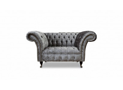 Chesterfield armchair design upholstered sofa couch Chesterfield fabric silver