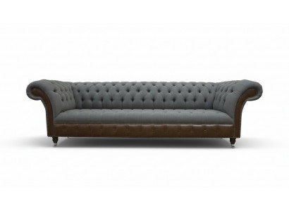 English Chesterfield Luxury Textile Sofa 4-Seater Sofa Upholstery Design Fabric Sofas