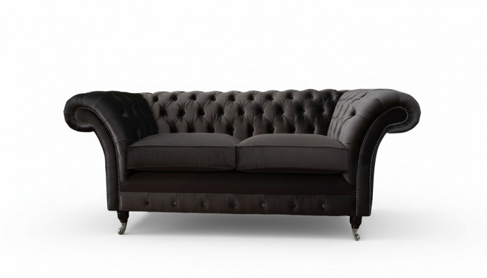 Chesterfield Textile Sofa 2-Seater Upholstery Design Luxury Couch Fabric Sofas