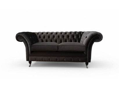 Chesterfield Textile Sofa 2-Seater Upholstery Design Luxury Couch Fabric Sofas