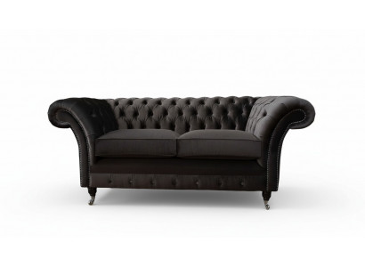 Chesterfield Textile Sofa 2-Seater Upholstery Design Luxury Couch Fabric Sofas