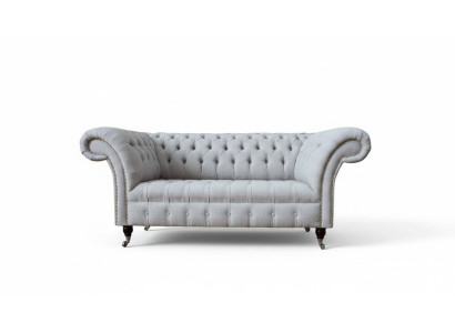 Chesterfield Luxury 2-Seater Couch Upholstered Sofa Fabric New