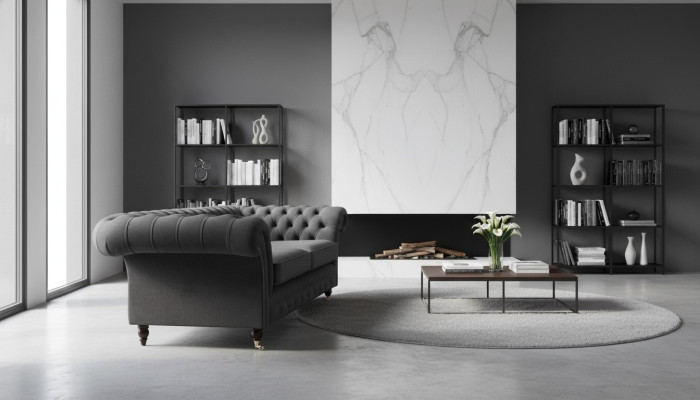 Sofa 3-Seater Luxury Textile Chesterfield Couch Sofas Upholstery Design Furniture