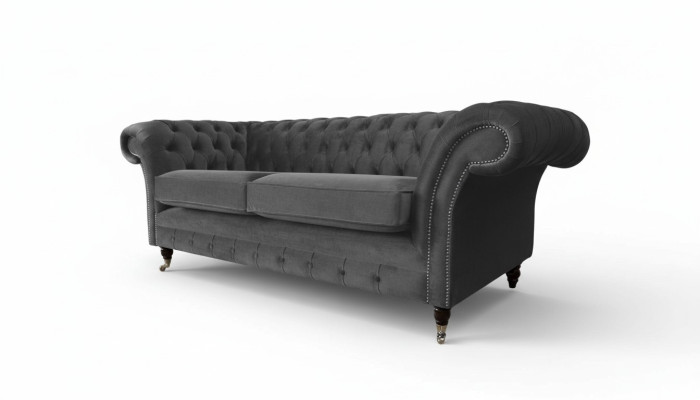 Sofa 3-Seater Luxury Textile Chesterfield Couch Sofas Upholstery Design Furniture