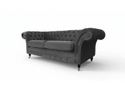Sofa 3-Seater Luxury Textile Chesterfield Couch Sofas Upholstery Design Furniture