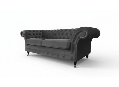 Sofa 3-Seater Luxury Textile Chesterfield Couch Sofas Upholstery Design Furniture