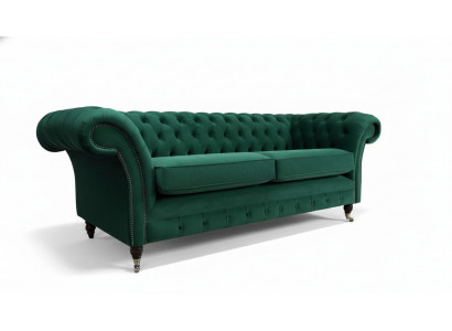 Chesterfield Couch Sofa Upholstery 3-Seater Sofa Couch Green New