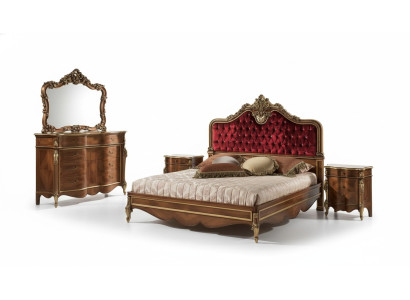 Bedroom furniture 5-piece set bed 2x nightstand dresser classic wood