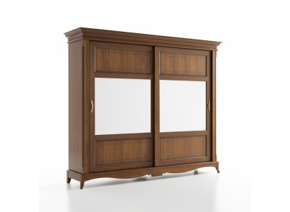 Bedroom furniture wardrobe with mirror solid wood design Italy