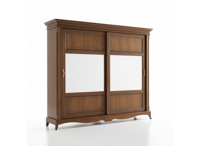 Bedroom furniture wardrobe with mirror solid wood design Italy