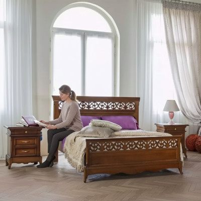 Bed 2x Nightstands 3-piece Bedroom Set Modern Luxury Bed Design