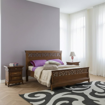 Bed 2x Nightstands 3-piece Bedroom Set Modern Luxury Bed Design