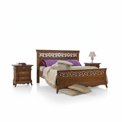 Bed 2x Nightstands 3-piece Bedroom Set Modern Luxury Bed Design