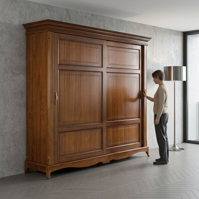 Solid wood wardrobe wooden cabinet wardrobe bedroom furniture Italy new