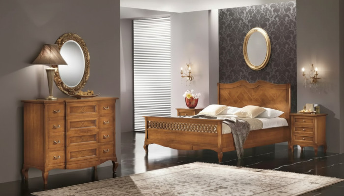 Bed 2x Nightstands Dresser 5-piece Set Bedroom Italian Furniture