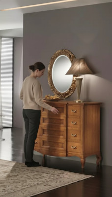 Bedroom dresser with mirror luxury modern furniture set 2-piece wood new