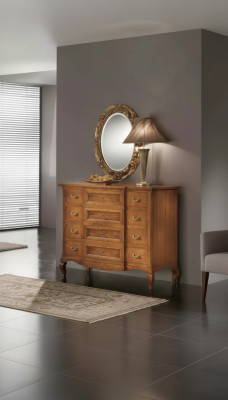 Bedroom dresser with mirror luxury modern furniture set 2-piece wood new