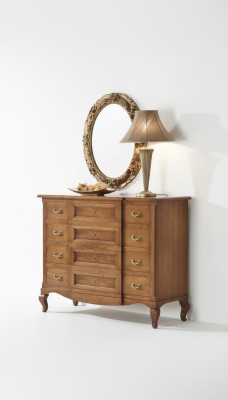 Bedroom dresser with mirror luxury modern furniture set 2-piece wood new