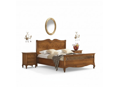 Bed 2x Bedside Tables 3-piece Italian Furniture Bedroom Wood New Set