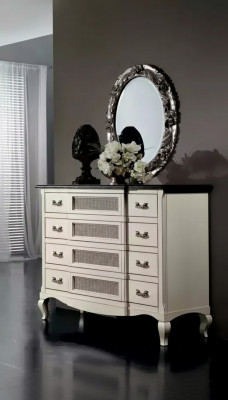 Wood Italian Furniture Design Furniture Style 2-piece Dresser with Mirror New