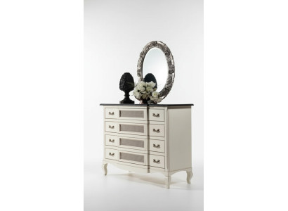 Wood Italian Furniture Design Furniture Style 2-piece Dresser with Mirror New