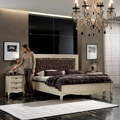 Design bedroom 3-piece. Bed 2x nightstand luxury bed set furniture new
