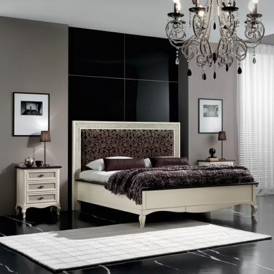 Design bedroom 3-piece. Bed 2x nightstand luxury bed set furniture new