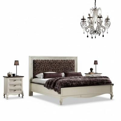 Design bedroom 3-piece. Bed 2x nightstand luxury bed set furniture new