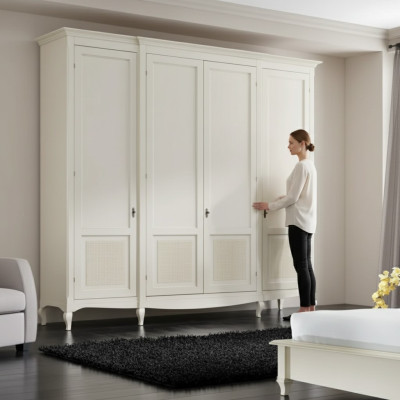 Bedroom luxury wardrobe white closet wood modern furniture new