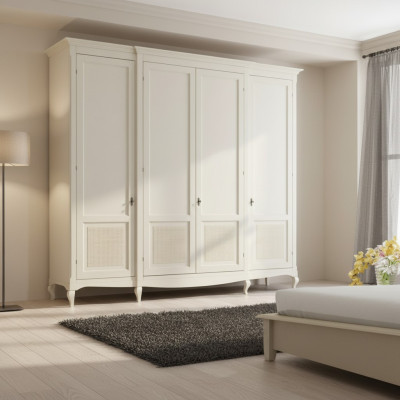 Bedroom luxury wardrobe white closet wood modern furniture new