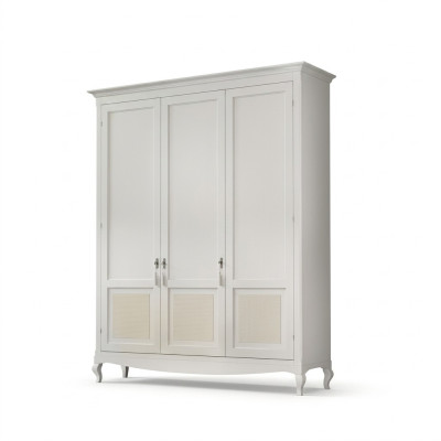 Wardrobe Bedroom Wood Classic Design Furniture White Cabinets