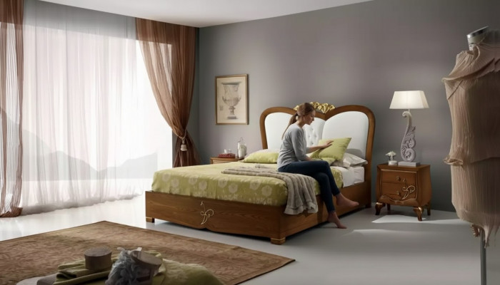 Bedroom Set Bed + 2x Nightstands Beds Italian Furniture 3-piece set.