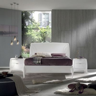 Set Bed Bedroom 2x Nightstands Complete Set Wood Furniture 3-piece New