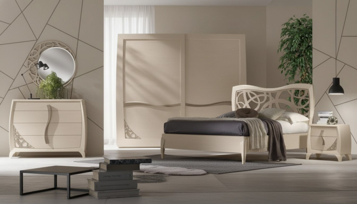 Complete Bedroom Set Design Modern Luxury Bed 2x Nightstands 6 pcs New
