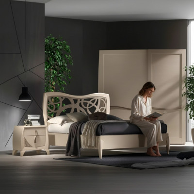 Bed, 2x nightstands, 3-piece bedroom design, luxury bedroom furniture
