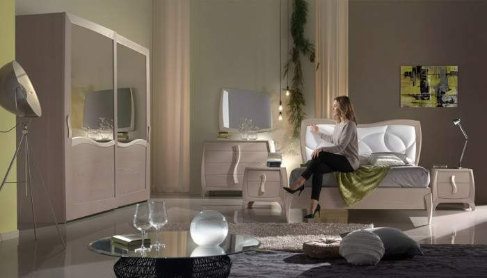 Bed 2x Nightstands 6-piece Bedroom Set Design Modern Luxury Furniture New